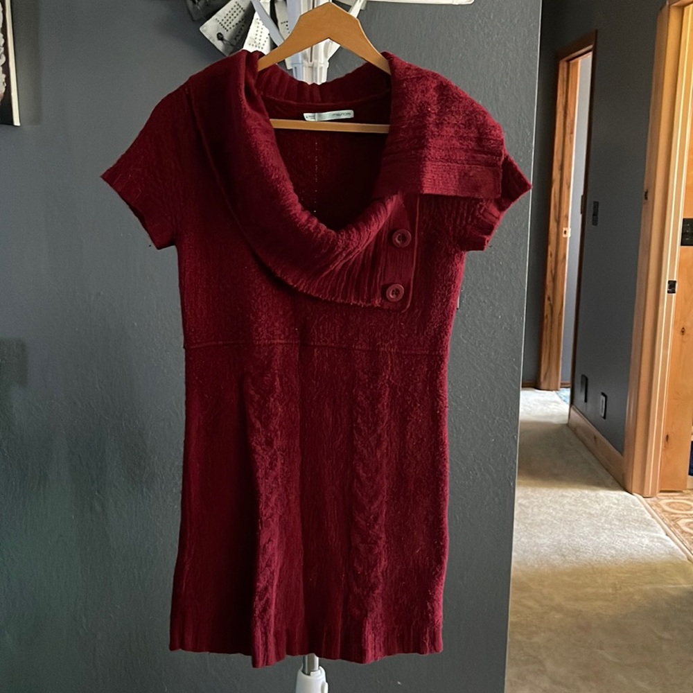 Deep Red Cowl Neck Sweater